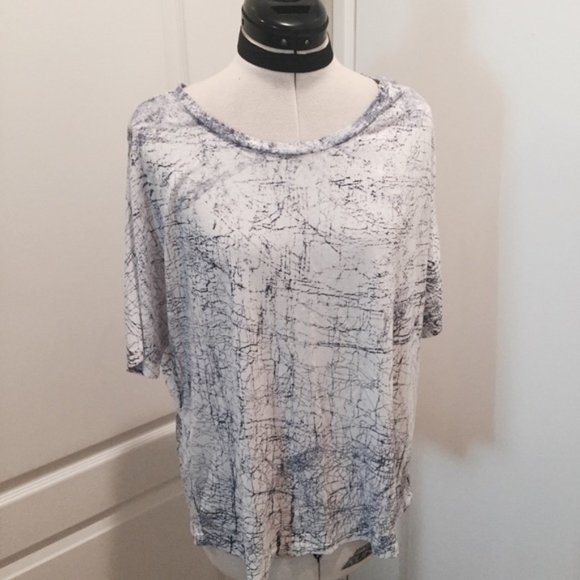 KENAR Boho Purple and White Tunic - Picture 1 of 4